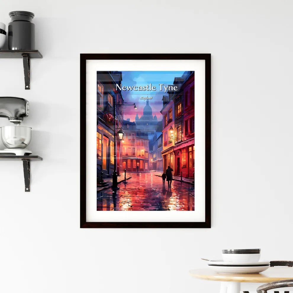 Newcastle upon Tyne, England - Art print of a woman with long hair wearing a green garment Custom Print