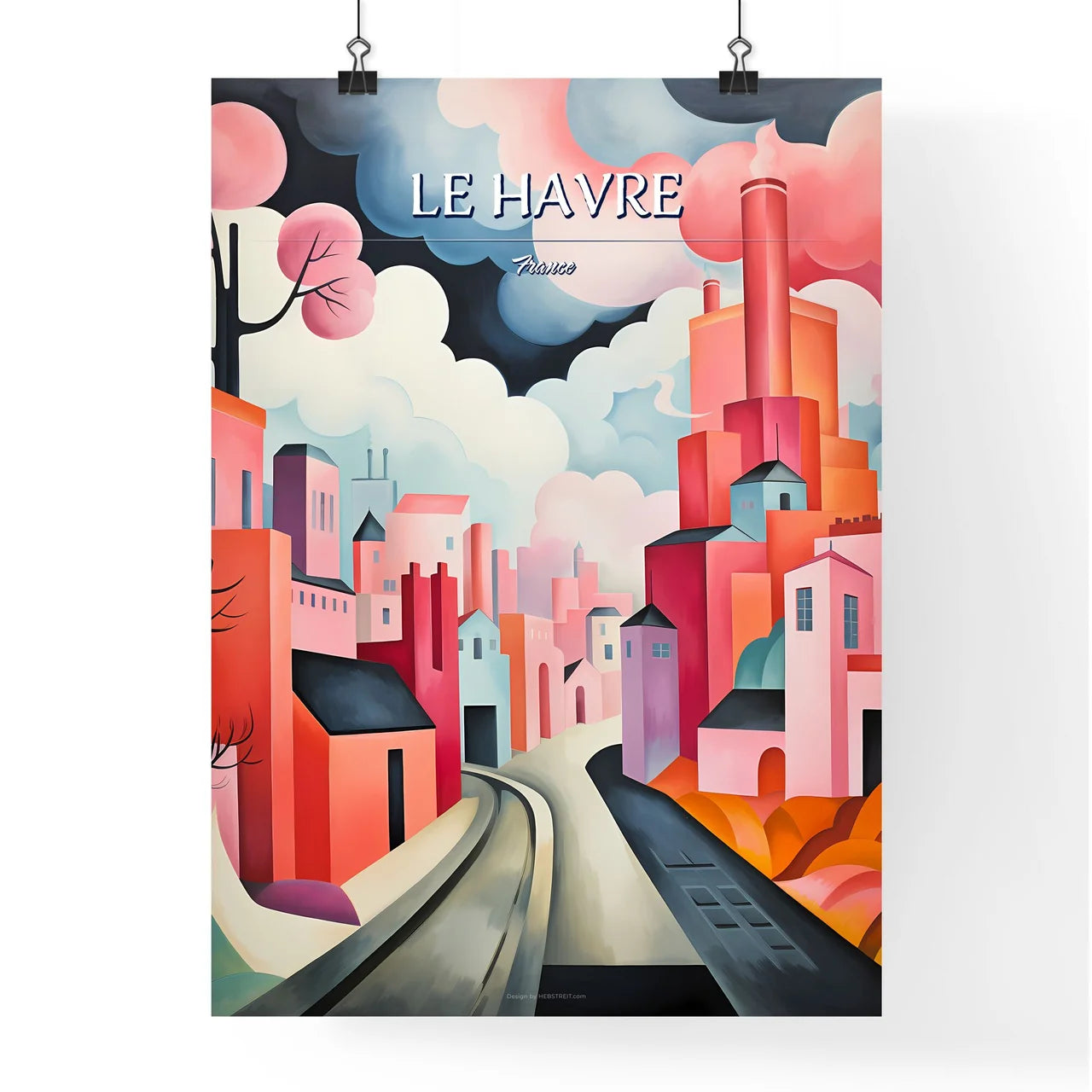 Le Havre, France - Art print of a large crowd of people at a concert Poster