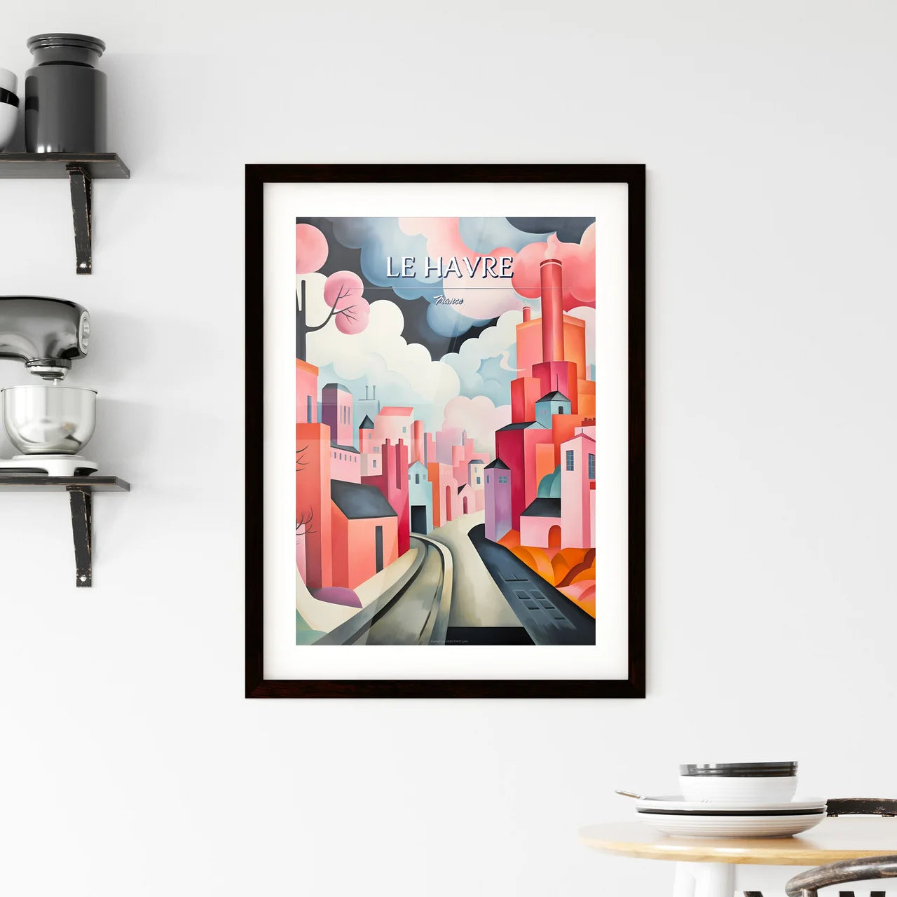 Le Havre, France - Art print of a large crowd of people at a concert Custom Print