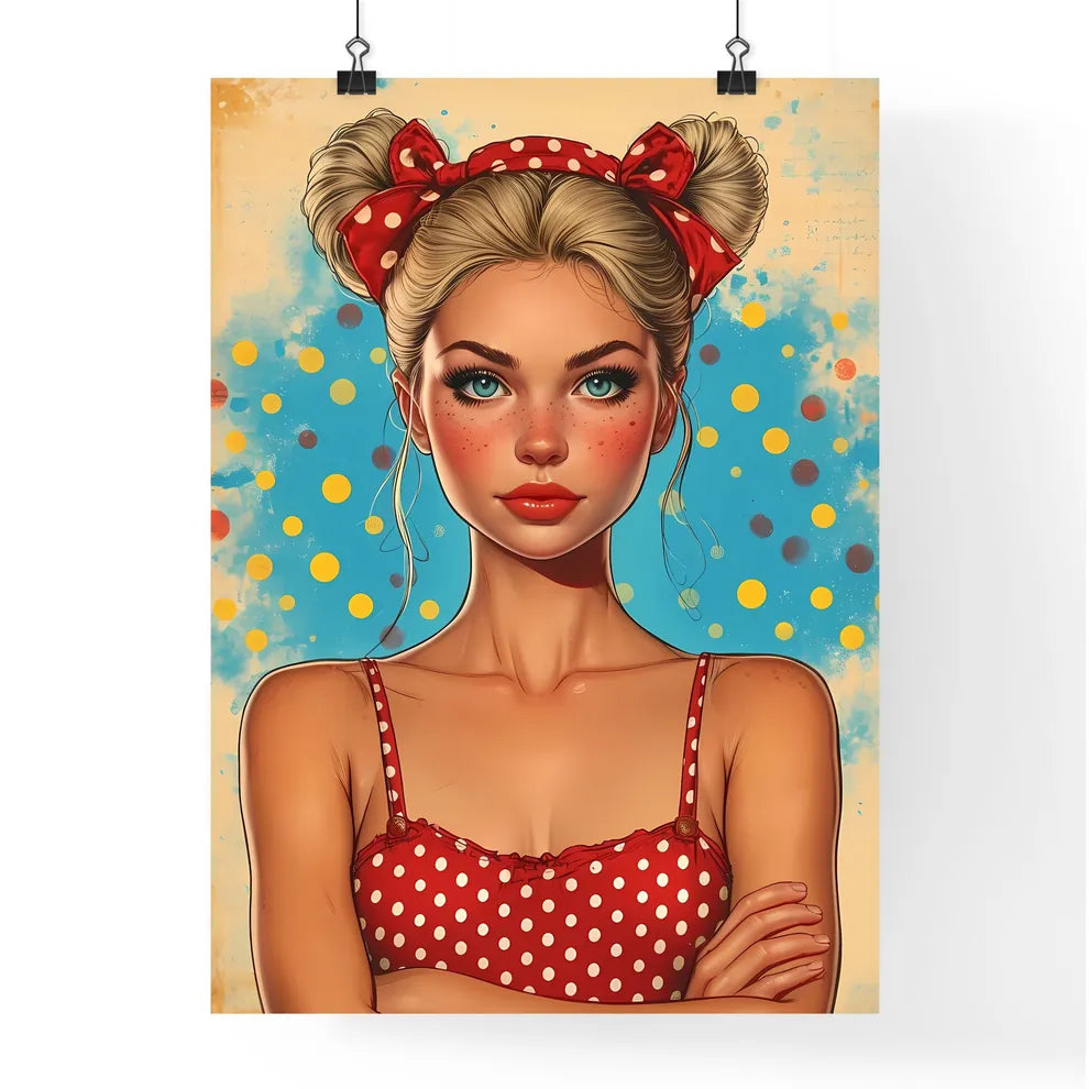 Smart vintage pin up girl - Art print of a s Poster