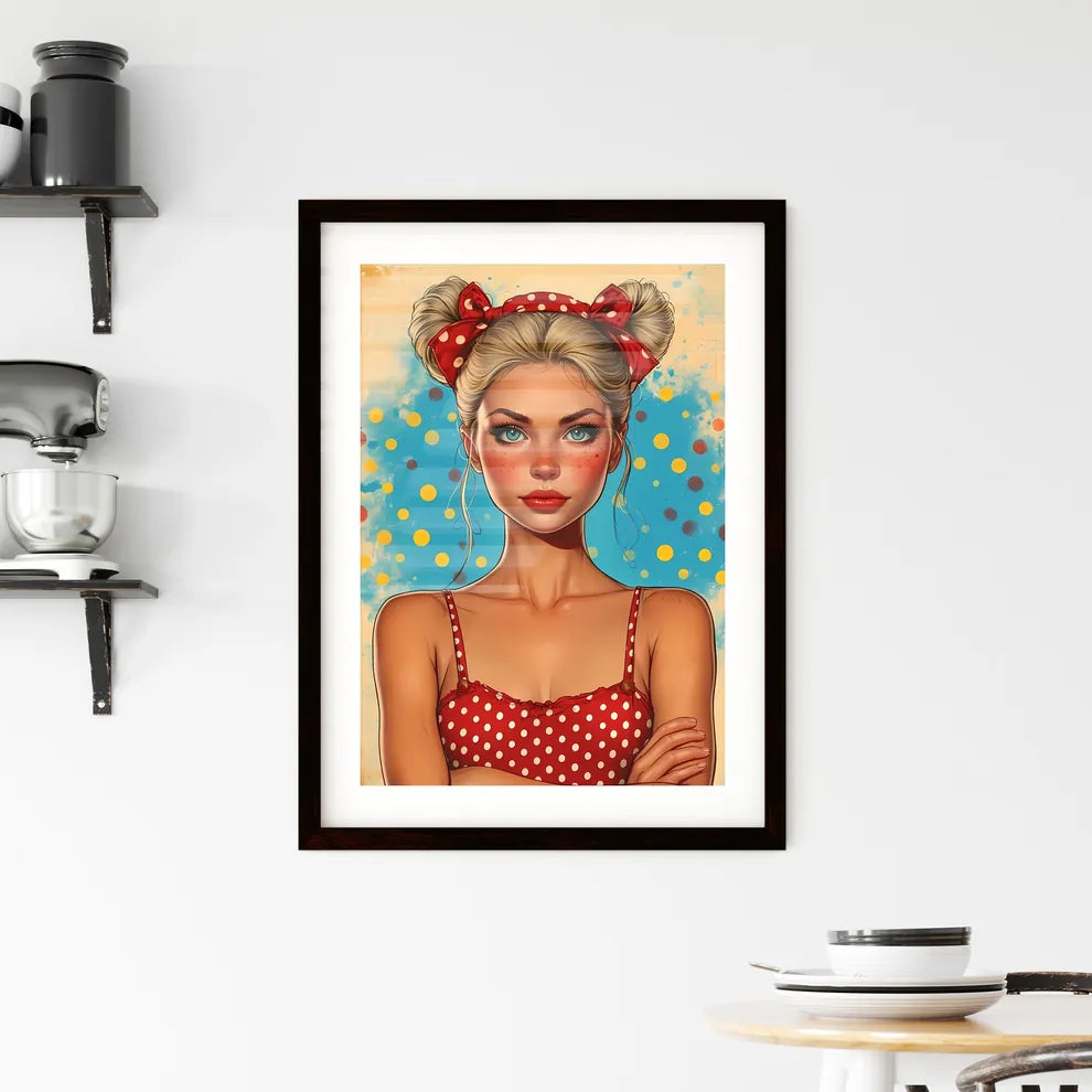 Smart vintage pin up girl - Art print of a s Framed Print