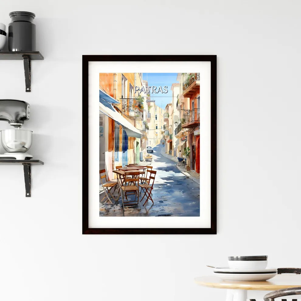 Patras, Greece - Art print of a view of a town from a balcony overlooking a body of water Custom Print