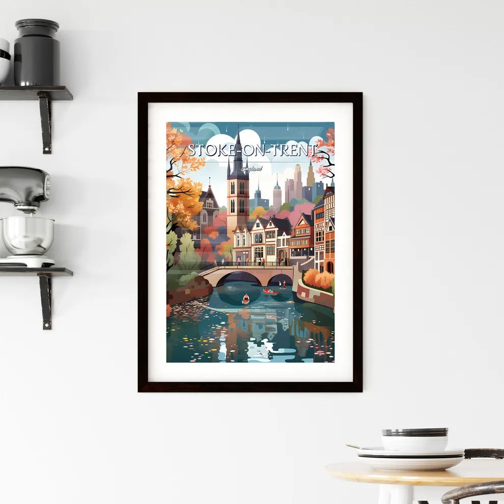 Stoke-on-Trent, England - Art print of a painting of a body of water with mountains and a boat with Li River in the background Custom Print