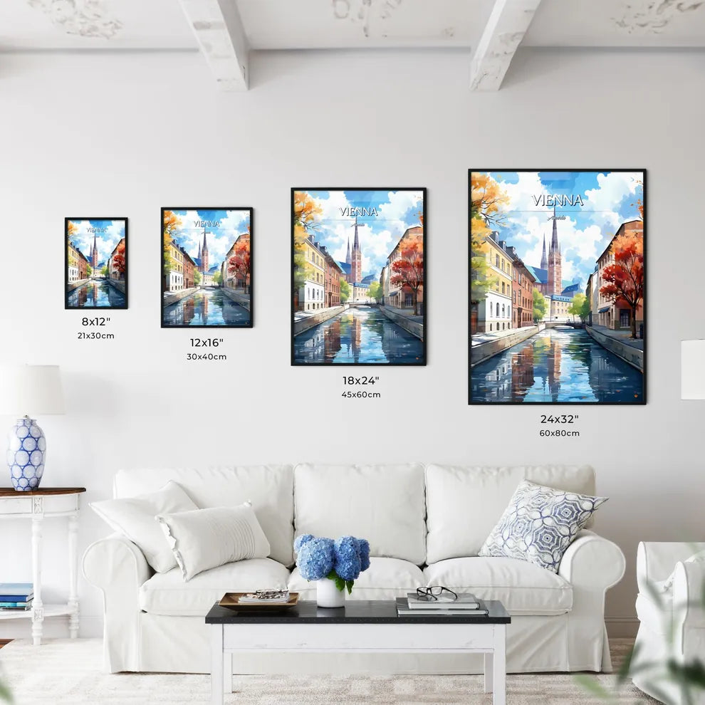 Vienna, Austria - Art print of a woman in a green uniform Size Chart