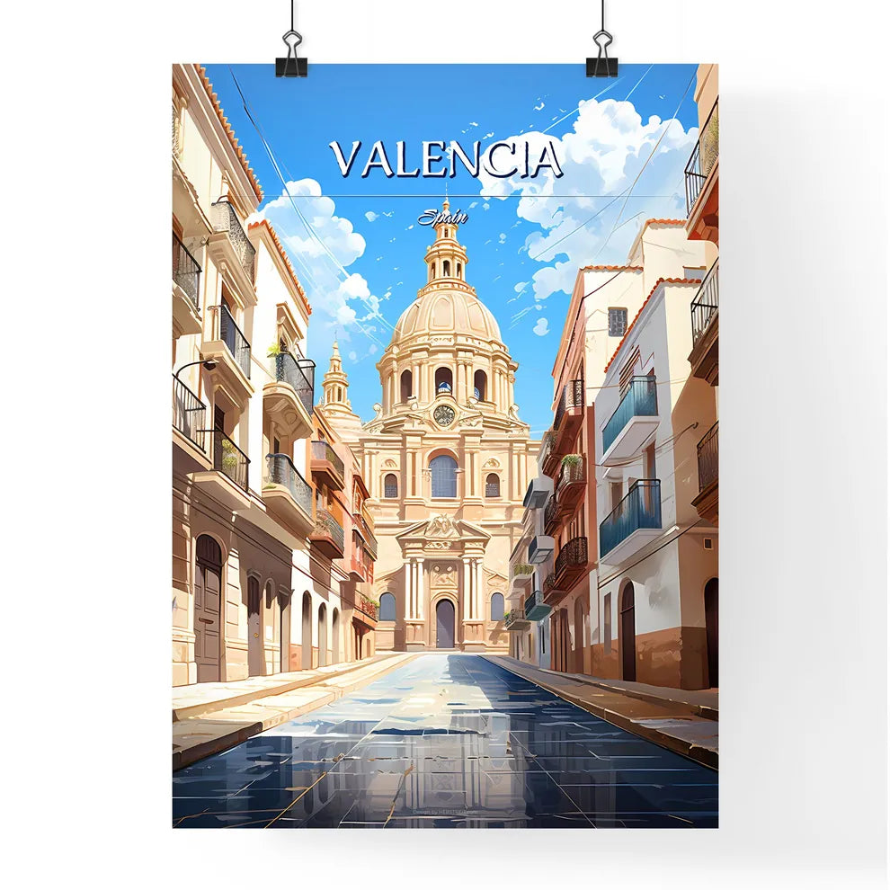 Valencia, Spain - Art print of a black and white liquid with gold streaks Poster