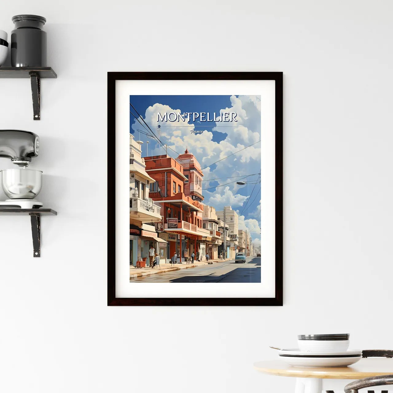 Montpellier, France - Art print of a painting of a vineyard Custom Print