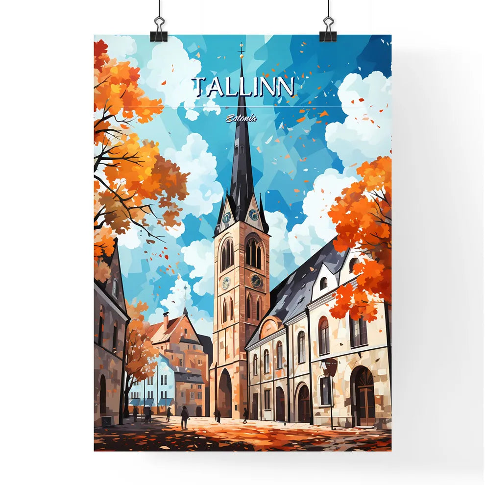 Tallinn, Estonia - Art print of a tunnel with lights and a light in the end Poster