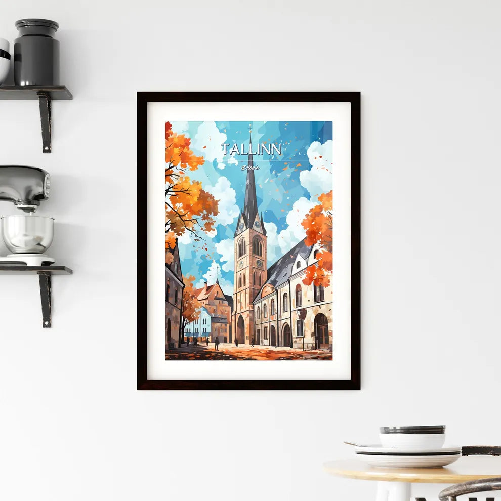 Tallinn, Estonia - Art print of a tunnel with lights and a light in the end Custom Print