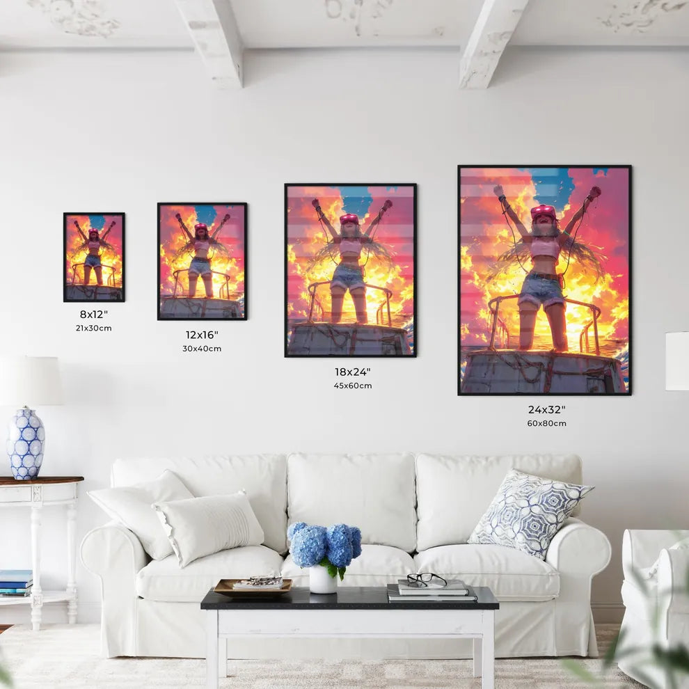 A TRENDY young GAMER - Art print of a woman  - Kitchen Hangings