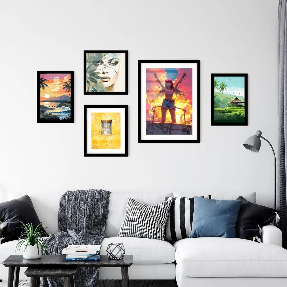 A TRENDY young GAMER - Art print of a woman  Wall Art