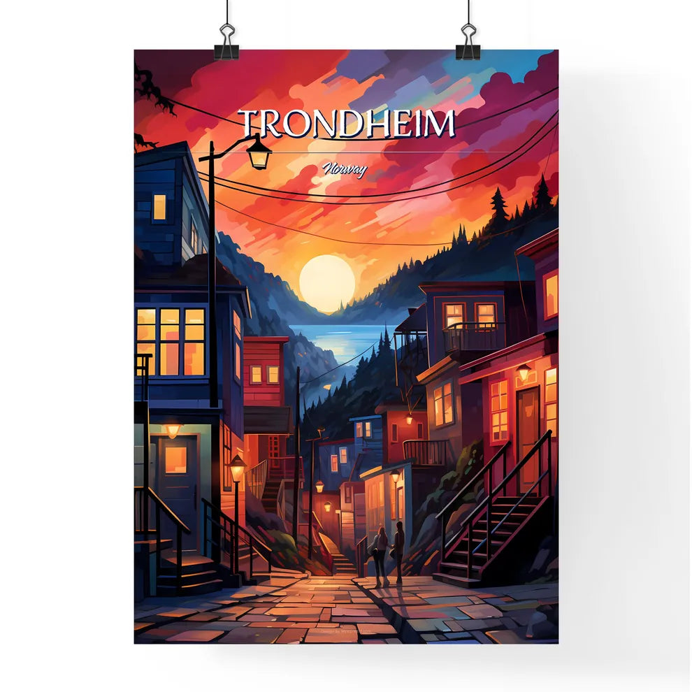 Trondheim, Norway - Art print of a woman in a garment Poster