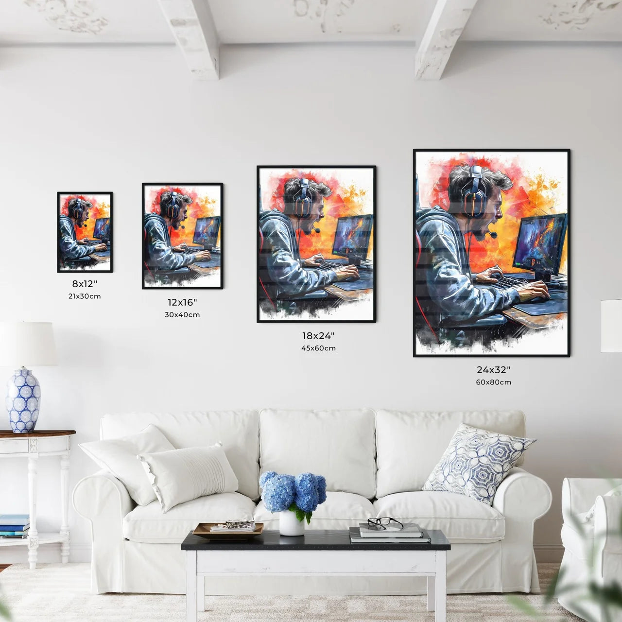 A TRENDY young GAMER - Art print of a city b - Kitchen Hangings