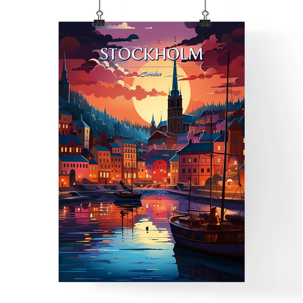 Stockholm, Sweden, - Art print of a woman sitting on a plane Poster
