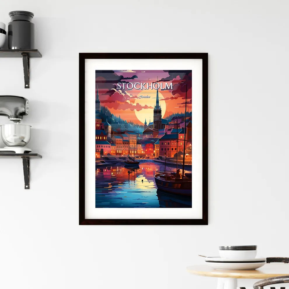 Stockholm, Sweden, - Art print of a woman sitting on a plane Custom Print