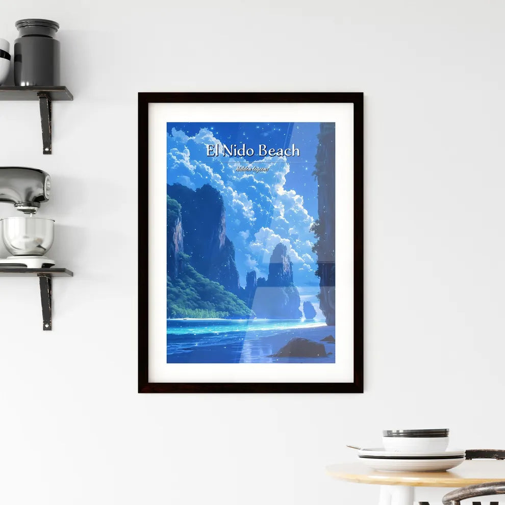 El Nido Beach - Art print of a painting o Framed Print