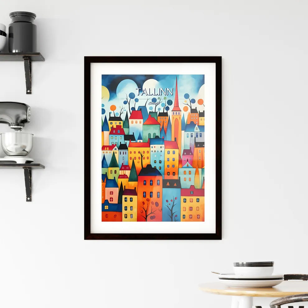 Tallinn, Estonia - Art print of a snowy alley between buildings Custom Print