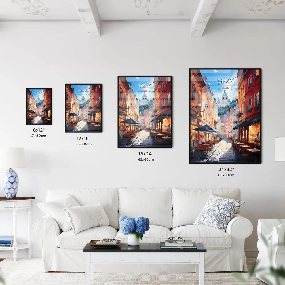 Graz, Austria - Art print of a pink robot hand pointing Size Chart