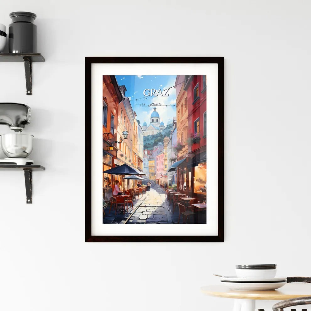 Graz, Austria - Art print of a pink robot hand pointing Custom Print