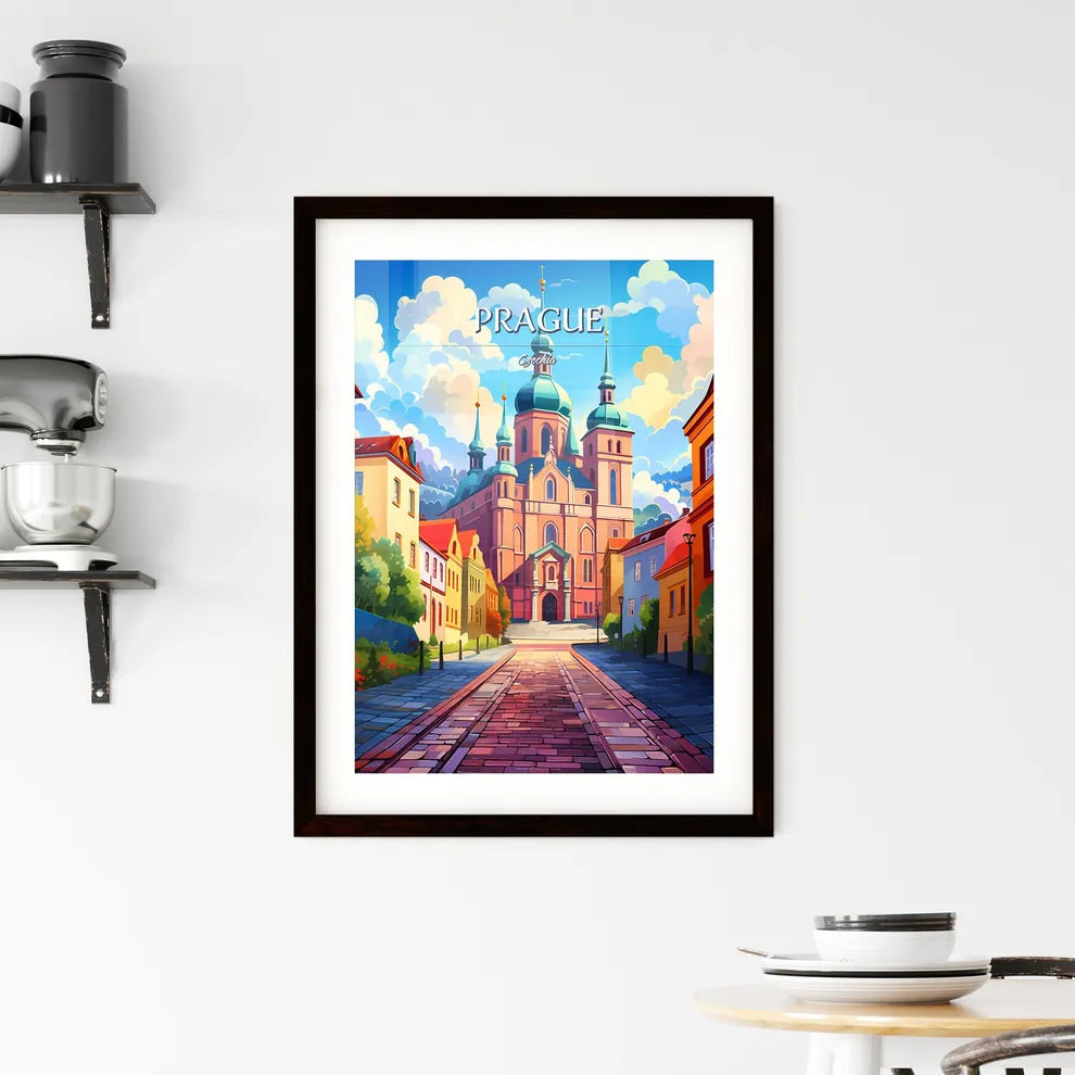 Prague, Czechia - Art print of a beach with palm trees and blue water Custom Print