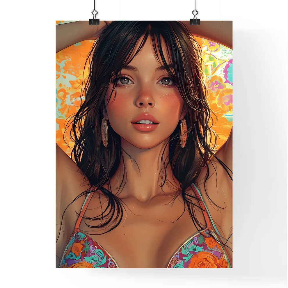 Desgin pin up girl portrait illustration - A Poster