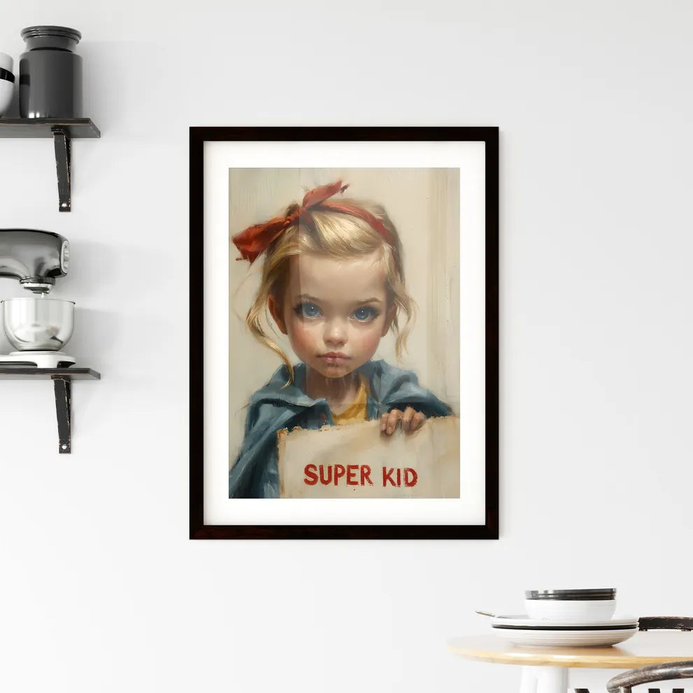 Cute cartoon of Child-friendly superhero - A Framed Print
