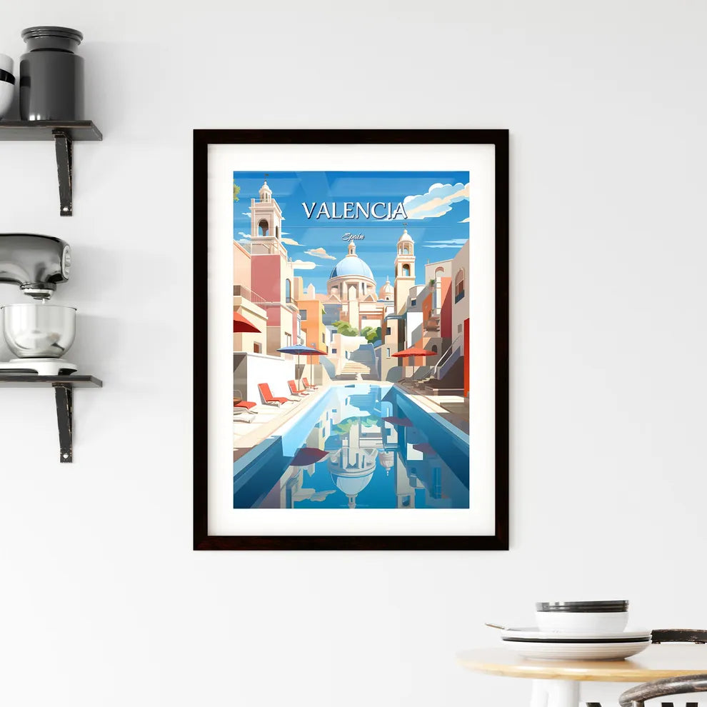 Valencia, Spain - Art print of a woman with her arms up in the air with a crowd of people Custom Print