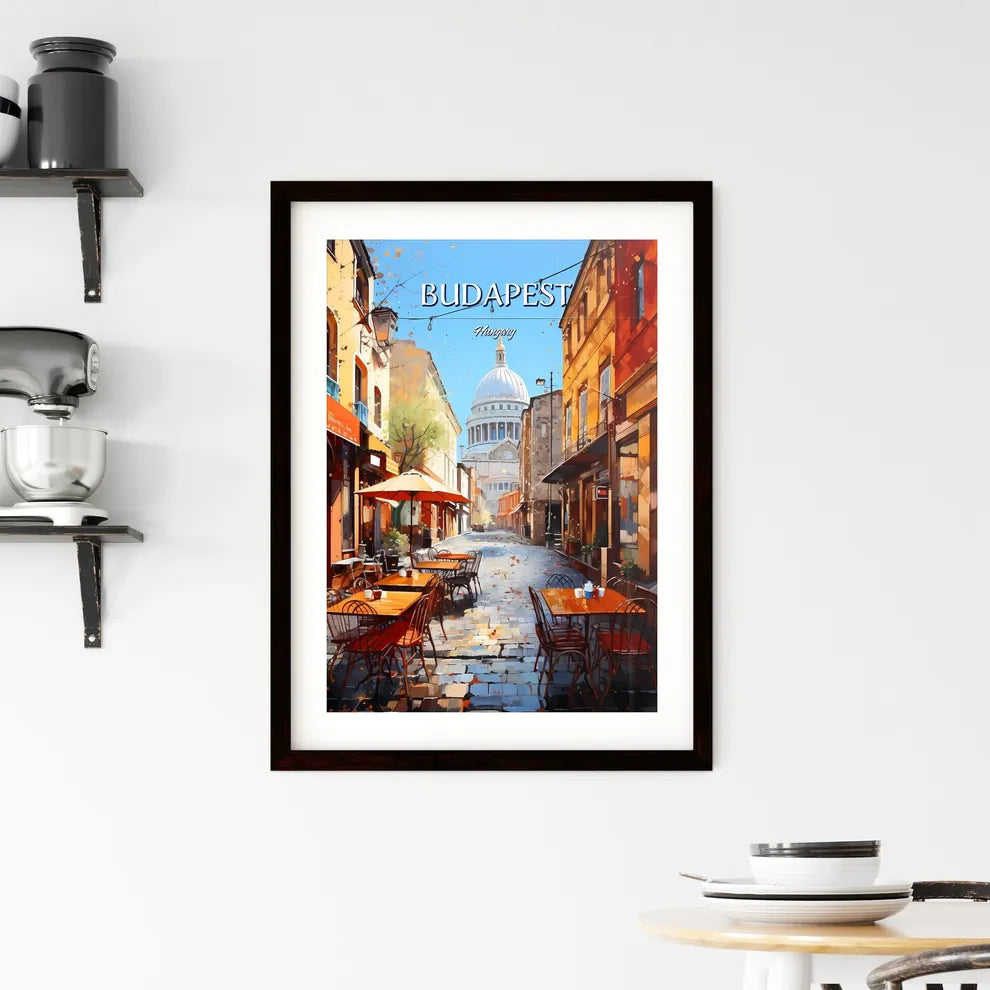 Budapest, Hungary - Art print of a lake surrounded by mountains Custom Print