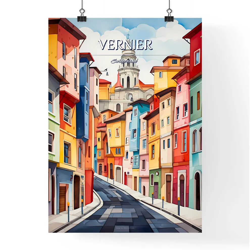 Vernier, Switzerland - Art print of a colorful lights in the air Poster