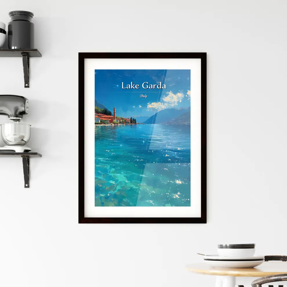 Lake Garda, Italy - Art print of a woman in military uniform with her fist up Custom Print