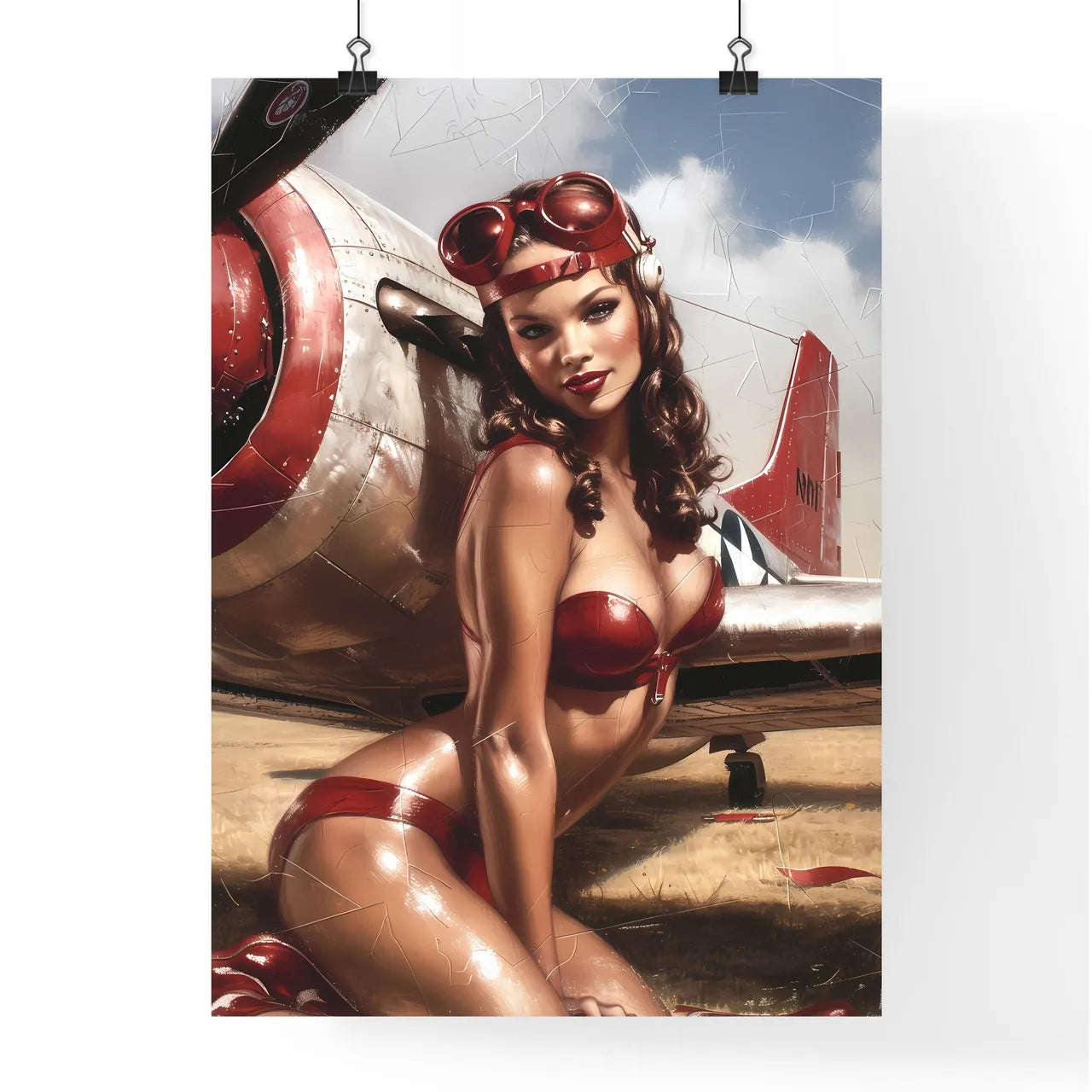 Uncommon pin up girl illustration Poster