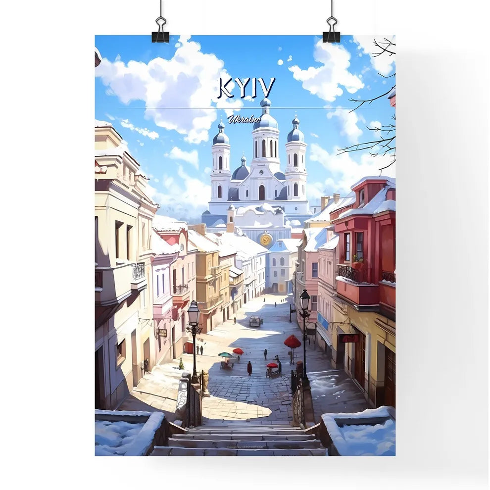 Kyiv, Ukraine - Art print of a waterfall in a lake Poster