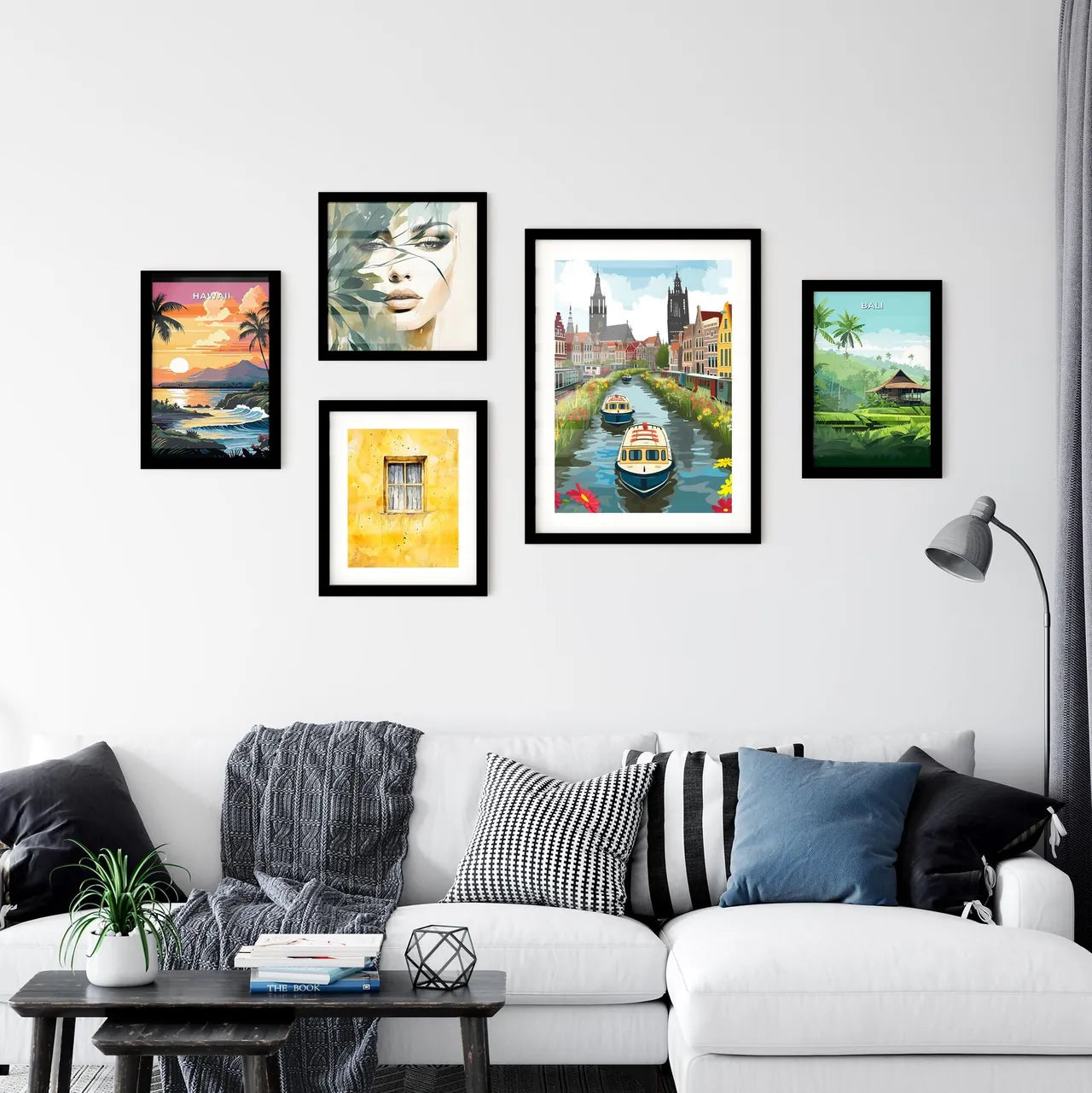 Craft an illustration of Nijmegen - Art print of a colorful hills with lights on it Interior Design