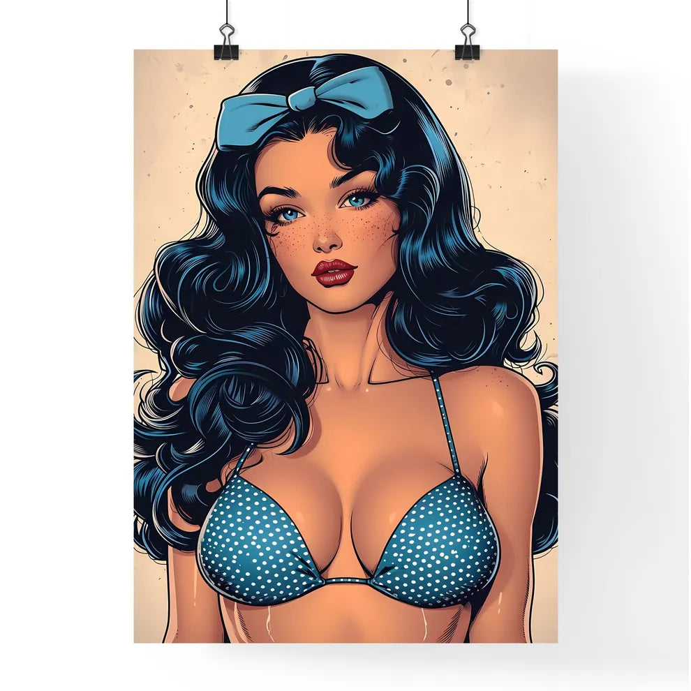 Smart vintage pin up girl - Art print of a b Poster
