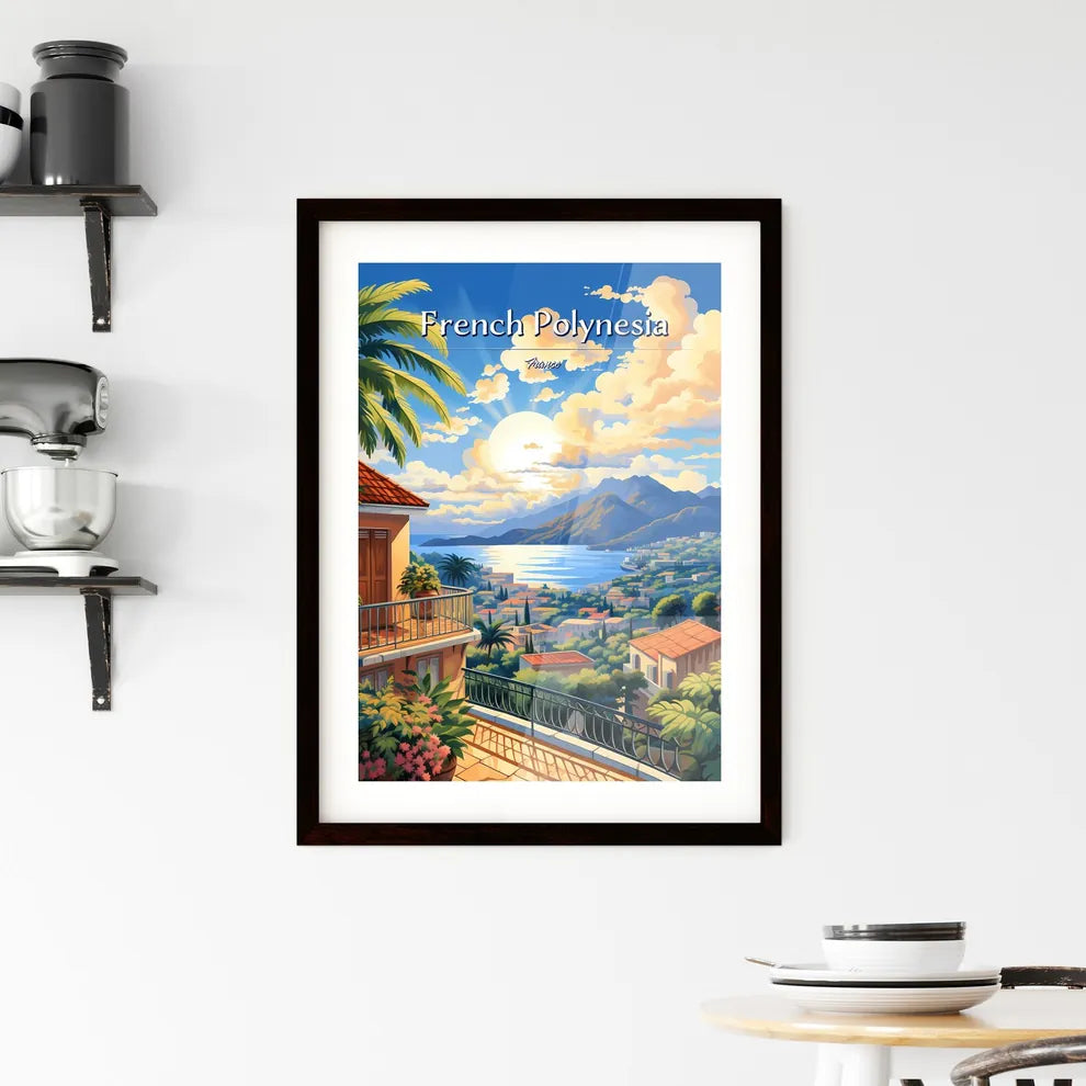On the roofs of French Polynesia, France - Art print of a man holding a gun in front of a door Custom Print