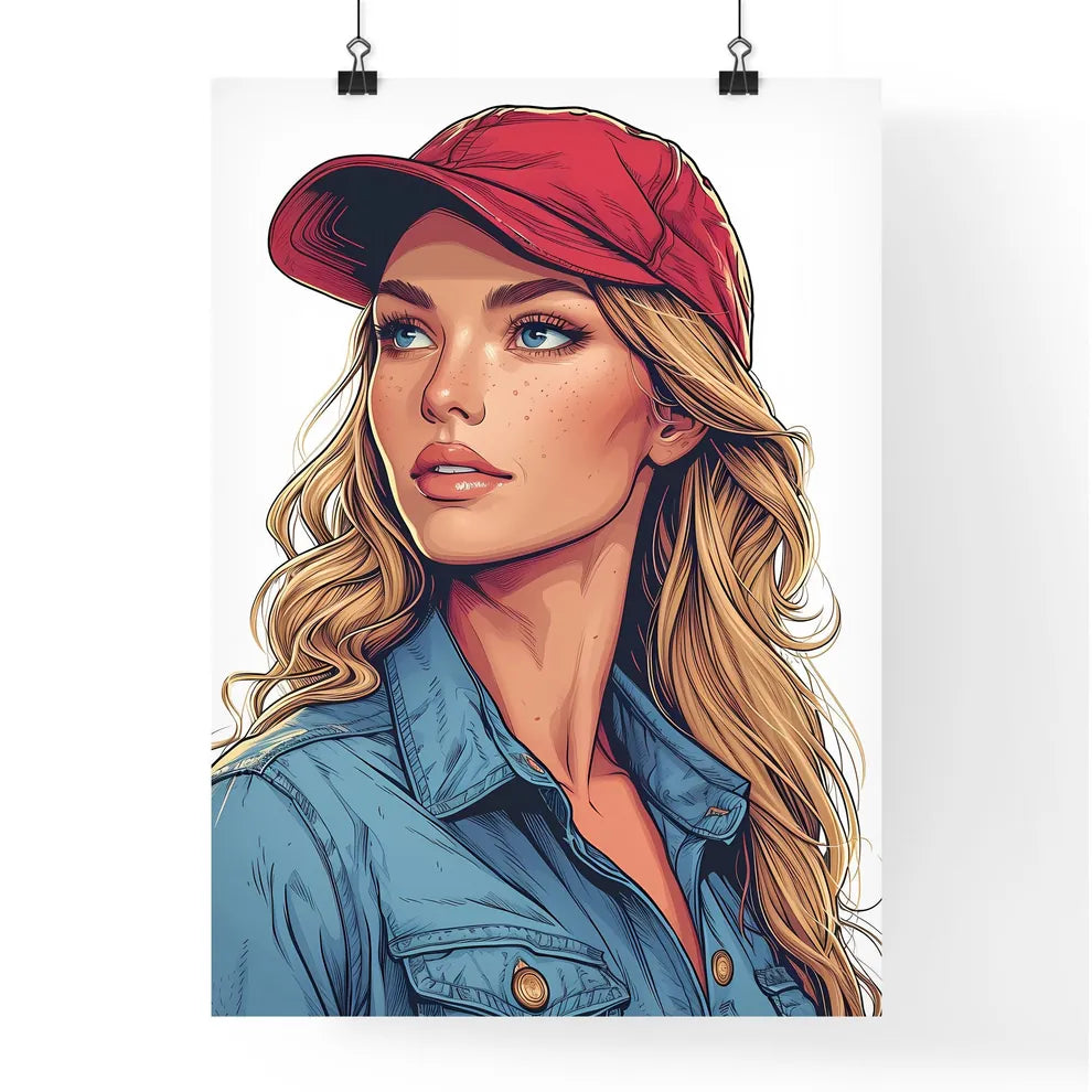 Full body shot pin up garage worker girl - A Poster