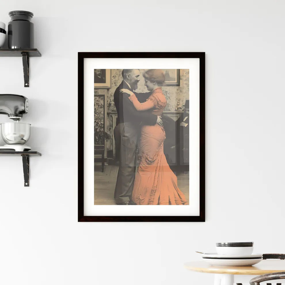 A skeleton slow dances - Art print of a wate Framed Print