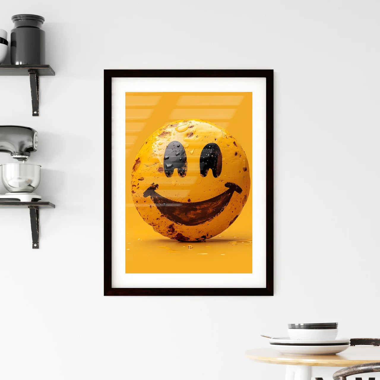 A minimalist smiley Framed Print