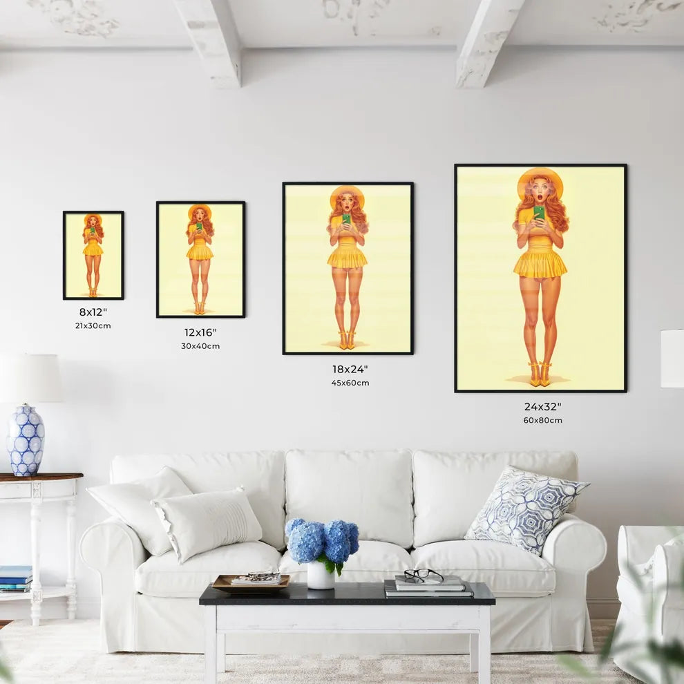 Surprised woman with beautiful legs - Art pr - Kitchen Hangings