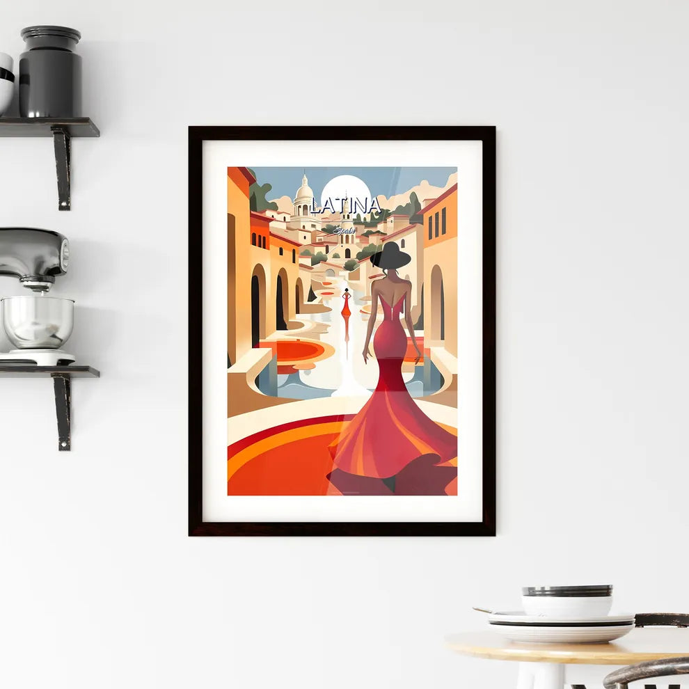 Latina, Spain - Art print of a bathtub in a bathroom Custom Print