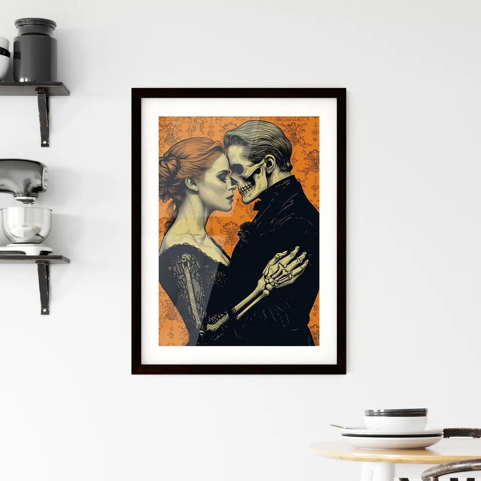 A skeleton slow dances - Art print of a pain Framed Print