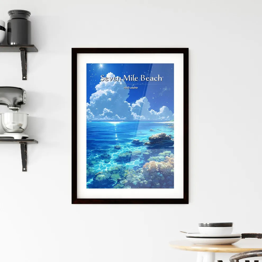 Seven Mile Beach - Art print of a street wit Framed Print