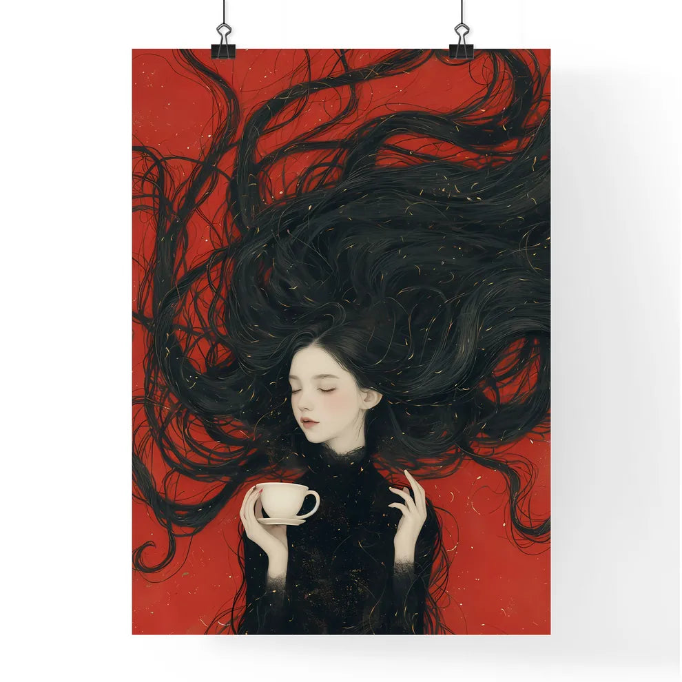 Woman with very long hair Poster