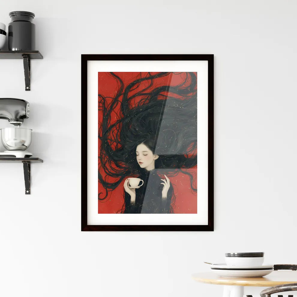 Woman with very long hair Framed Print