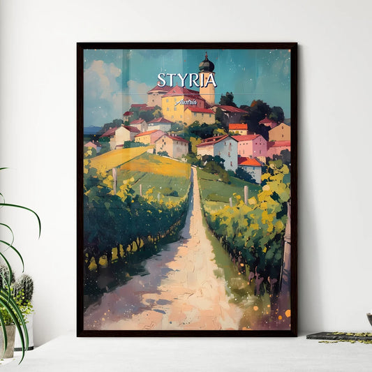 Styria, Austria - Art print of a cartoon of a man holding a green virus Framed Art