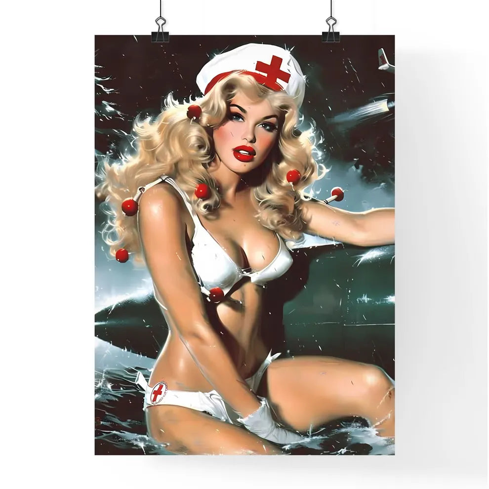 The head nurse sharply directed the nurses r Poster