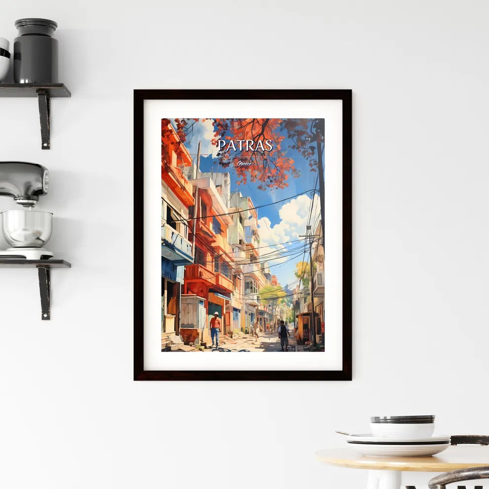 Patras, Greece - Art print of a large building with a statue on top of it Custom Print