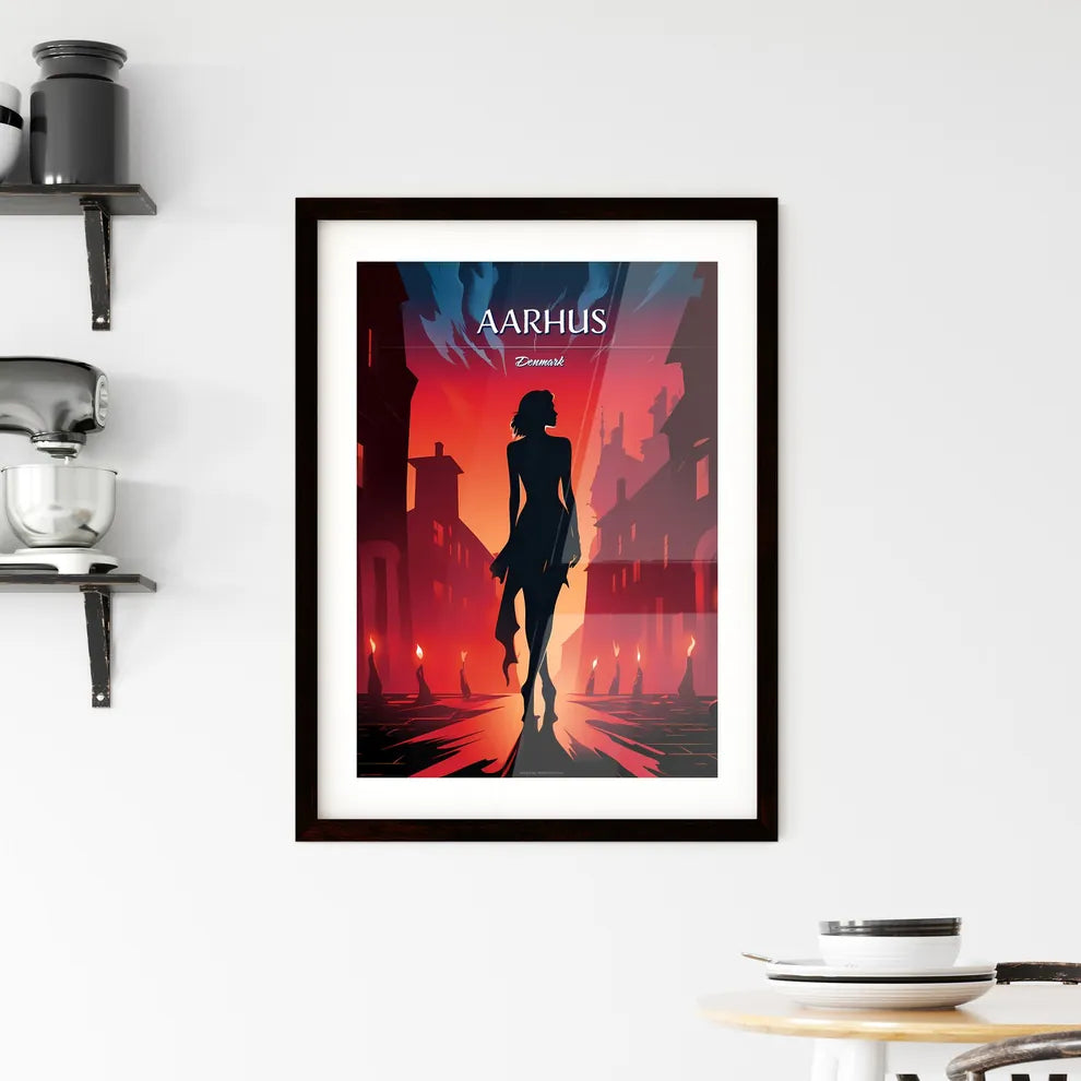 Aarhus, Denmark - Art print of a colorful city with stairs and steps Custom Print