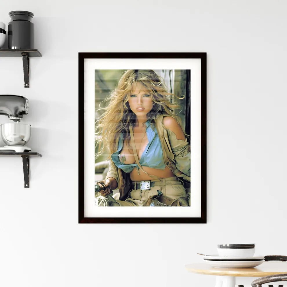 Detailed 1940s pin up WWII art Framed Print