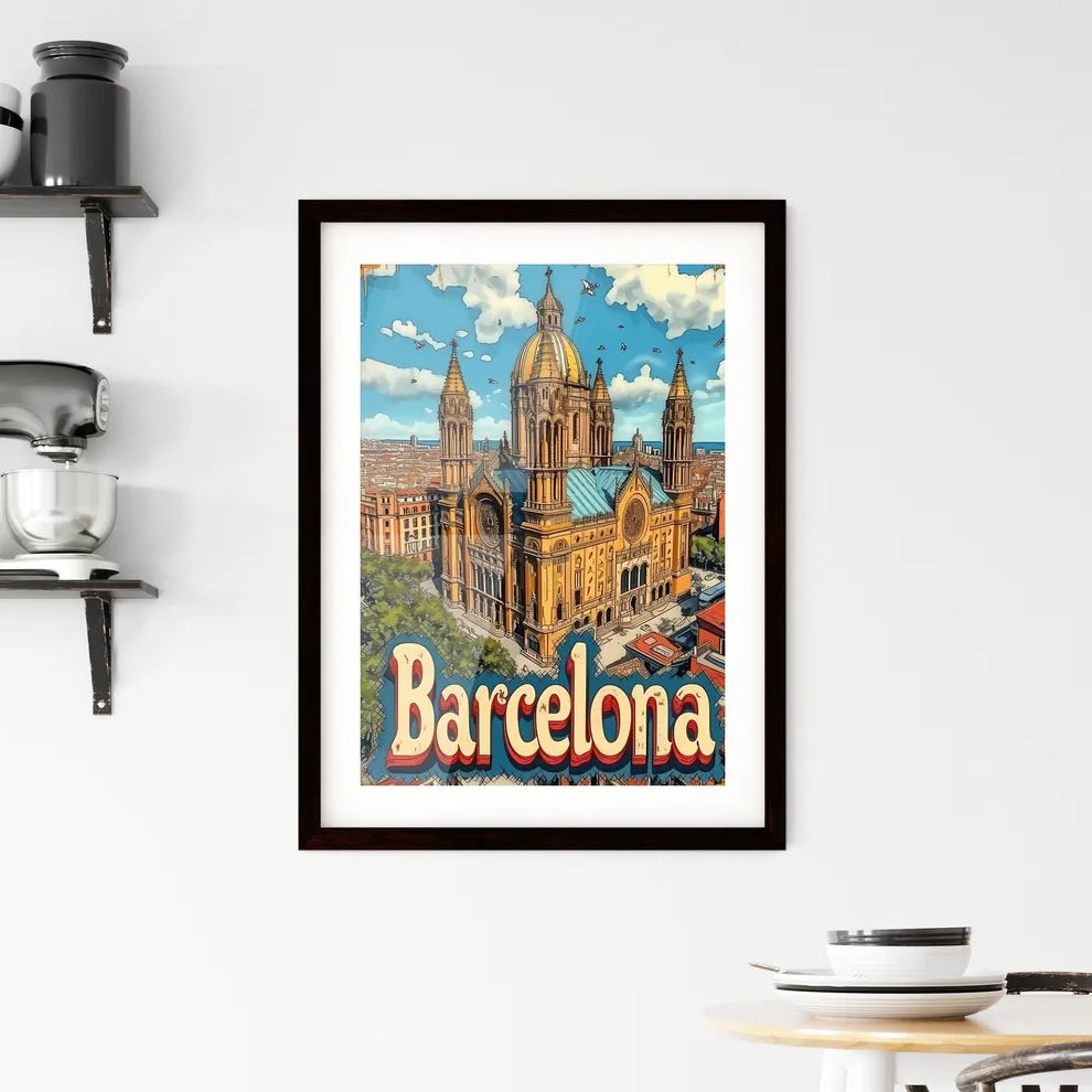 Poster of Barcelona - Art print of a person walking through tall grass Custom Print