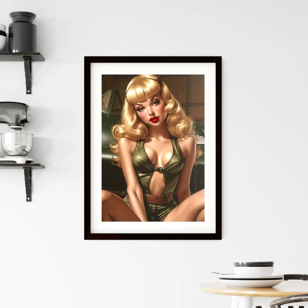 1950's pin up Framed Print